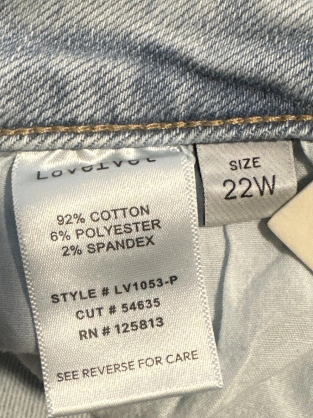 Lovervet By Vervet Blue Amity High-Rise Kick-Flare Jeans Pants Plus Size 22W NWT - Picture 10 of 11
